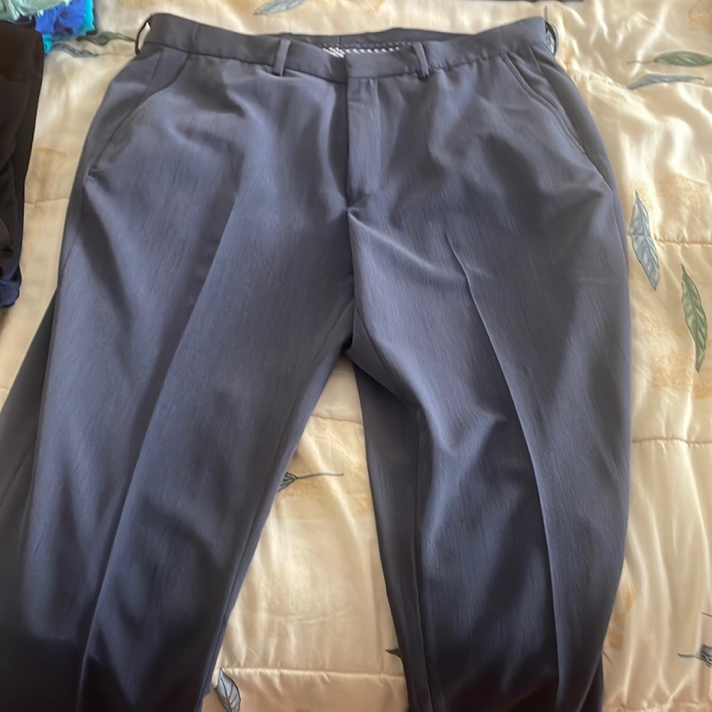 Mens nautica 38x32 blue dress flat front dress pants